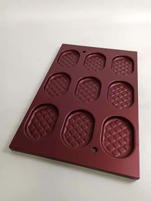 9 spessore della pentola 0.8mm della cavità PTFE Al Steel Waffle Baking Tray