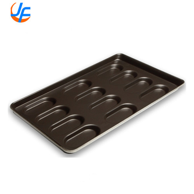 RK Bakeware China Foodservice Commerciale Slicone Glazed Hot Dog Bun Pan Per Panetterie all'ingrosso