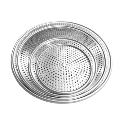 Padella di pizza perforata rotonda da 11 pollici con buchi, vassoio per la cottura di pizza in alluminio, bandejas per panaderia