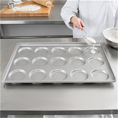 Panino di hamburger d'acciaio lustrato a 3 pollici di RK Bakeware Cina Aluminumized Pan Baking Tray