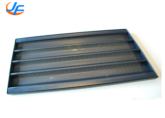 RK Bakeware China Foodservice 5 file di alluminio non appiccicoso perforato Baguette Tray