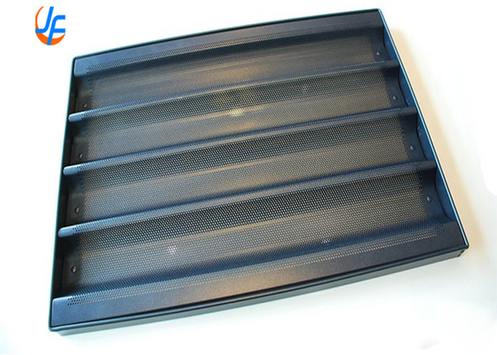 RK Bakeware China Foodservice 5 file di alluminio non appiccicoso perforato Baguette Tray