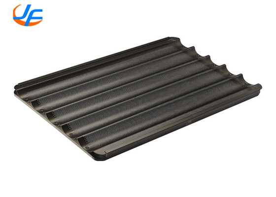 RK Bakeware China Foodservice 5 slot Perforato in alluminio Baguette Piattino da forno / Padella di pane francese
