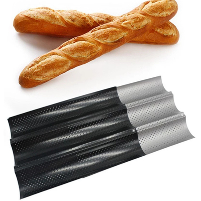 RK Bakeware Cina Foodservice NSF Forme perforate a 3 slot Baguette vassoio da forno pane francese