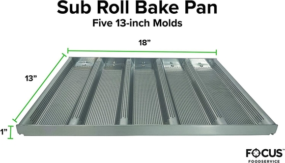 RK Bakeware Cina Foodservice NSF Bakeware commerciale 5 Count 3 Inch Sub Sandwich Roll Pan Baking Tray