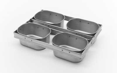 RK Bakeware Cina Foodservice NSF 600g Non-stick 4 Strappi Farmhouse White Sandwich Bread Tin