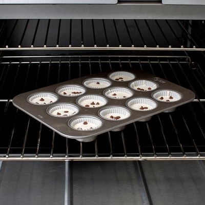 RK Bakeware China-12 Compartimento Fluted 1.5mm Muffin Baking Pan Glazed Acciaio alluminato