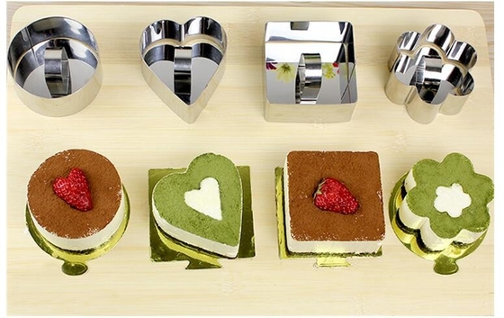 RK Bakeware China Foodservice NSF 304 in acciaio inossidabile anello di torta di fiori, anello di pasticceria adorabile Stampi personalizzare le dimensioni