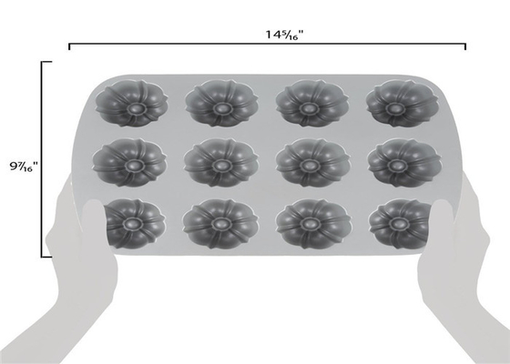 RK Bakeware China Foodservice NSF 12 Compartimento Bundtlette Pan di pasticcio in alluminio di muffin di grado commerciale
