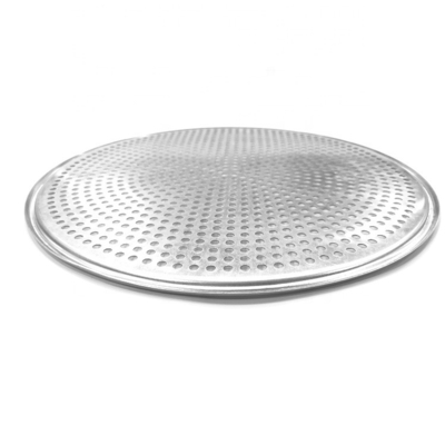 Piattino per pizze in alluminio rotondo perforato da 17 pollici piattino per pizze perforato piattino da forno per panetteria o ristorante o bar