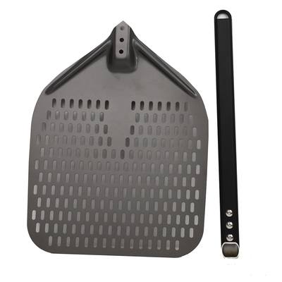 12 pollici pizza pala di alluminio pizza peeling nero duro alluminio perforato peeling pizza staccabile