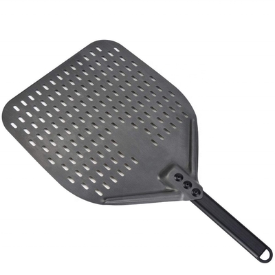 12 pollici pizza pala di alluminio pizza peeling nero duro alluminio perforato peeling pizza staccabile