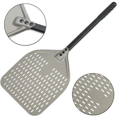 12 pollici pizza pala di alluminio pizza peeling nero duro alluminio perforato peeling pizza staccabile