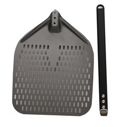 12 pollici pizza pala di alluminio pizza peeling nero duro alluminio perforato peeling pizza staccabile