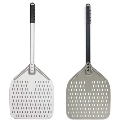 Scavo per pizzeria in alluminio da 12 pollici nero Hard Aluminum Perforato Pizza Peel
