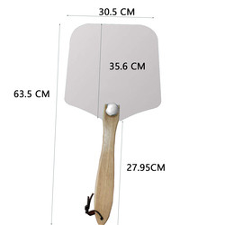 12&quot;*14&quot;*25' Pizza Peel pieghevole Maniglia di legno in alluminio Peel Pizza
