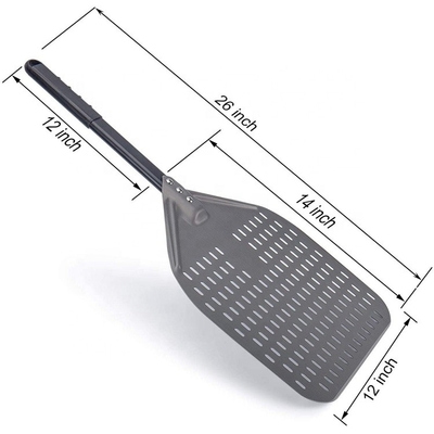 66cm di alluminio pizza pala 12 pollici di alluminio pizza buccia nero duro perforato