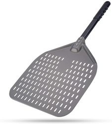 66cm di alluminio pizza pala 12 pollici di alluminio pizza buccia nero duro perforato