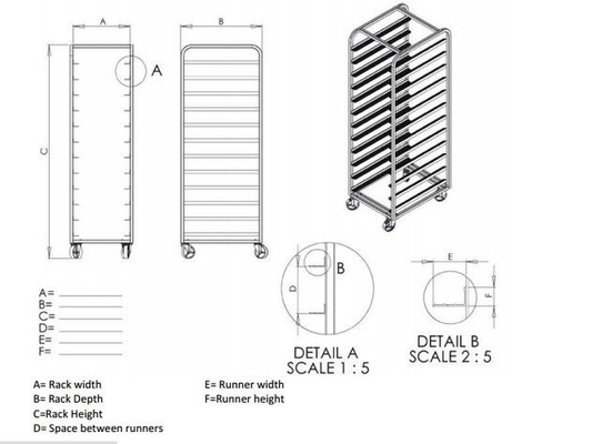 RK Bakeware China Foodservice NSF 15 Tiers Miwi Forno In acciaio inossidabile vassoio da forno