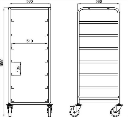 RK Bakeware China-15 Pan End Load Undercounter Prep Top Sheet / Bun Pan Rack - assemblato